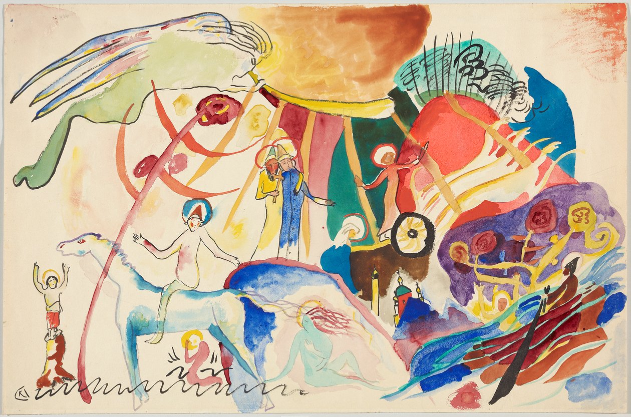 Boceto para «Todos los Santos II (Composición con santos)» de Wassily Kandinsky