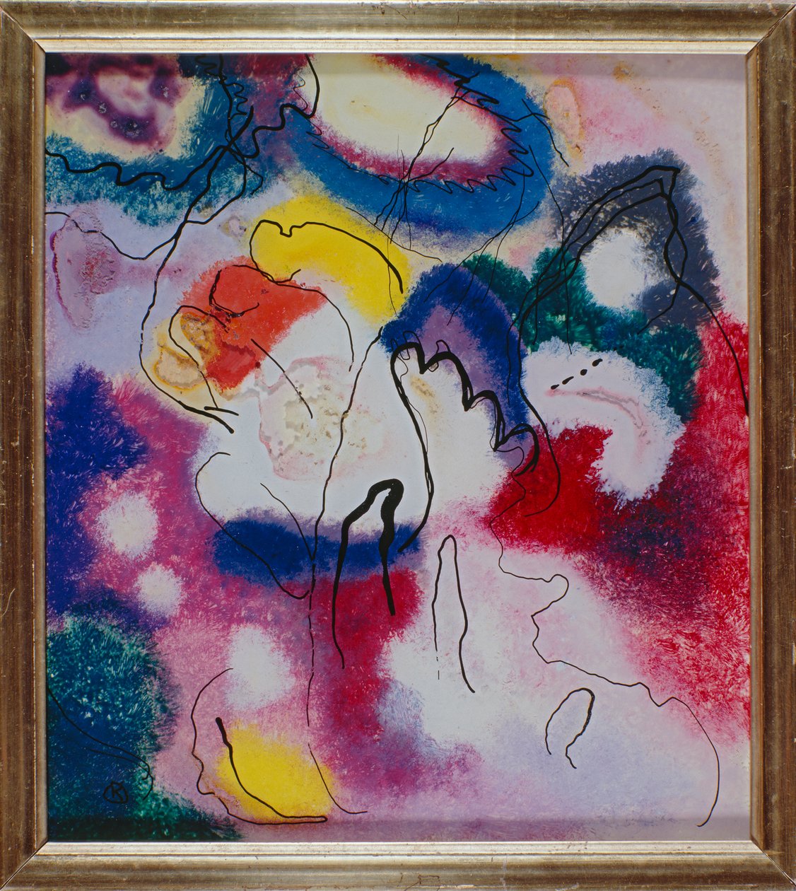 Cuadro sobre cristal con una mancha roja de Wassily Kandinsky