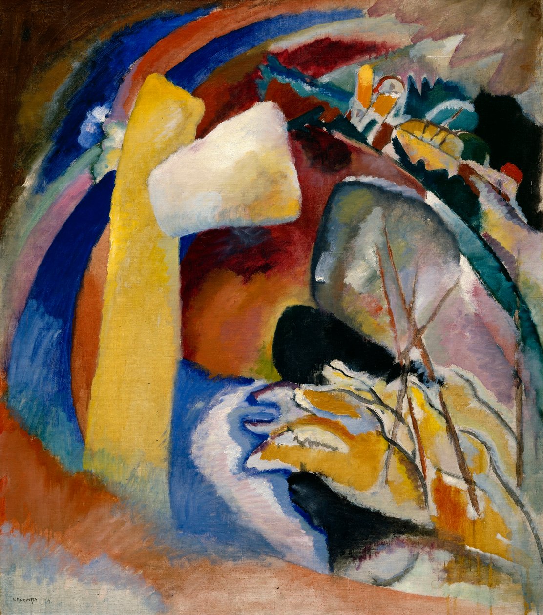 Kandinsky - Estudio para pintura con forma blanca, 1913 de Wassily Kandinsky