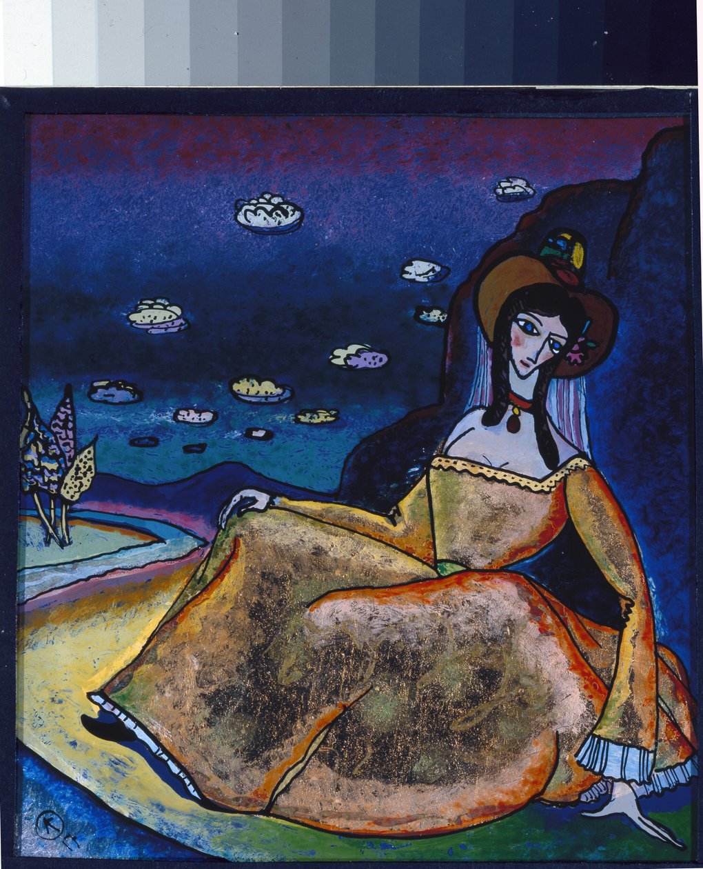 La dama en su vestido dorado de Wassily Kandinsky