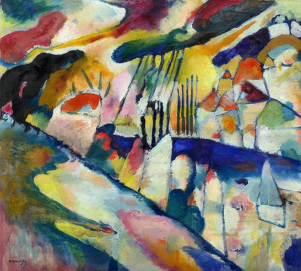 Paisaje con lluvia de Wassily Kandinsky