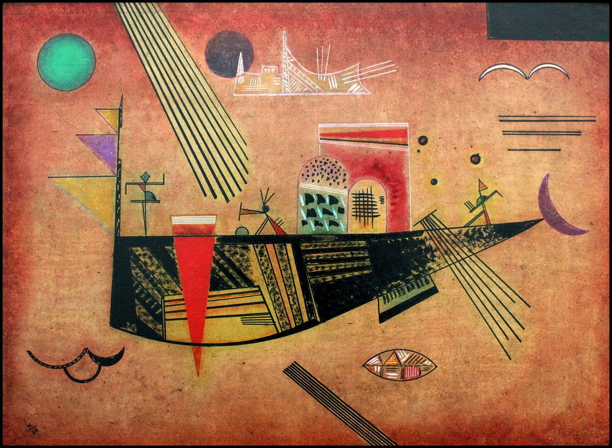 Pintura ""Launisch"" (caprichosa) de Vassily Kandinsky (o Wassily Kandinski o Kandinskij de Wassily Kandinsky