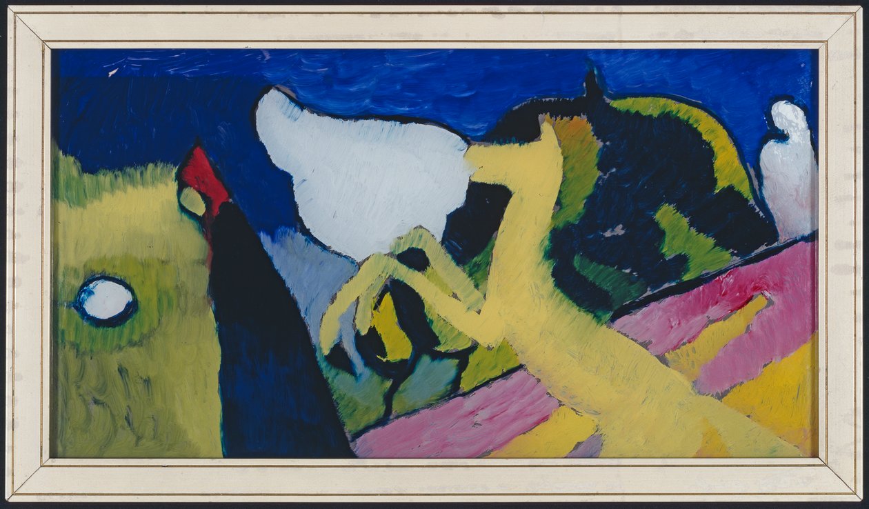 Con un caballo amarillo de Wassily Kandinsky