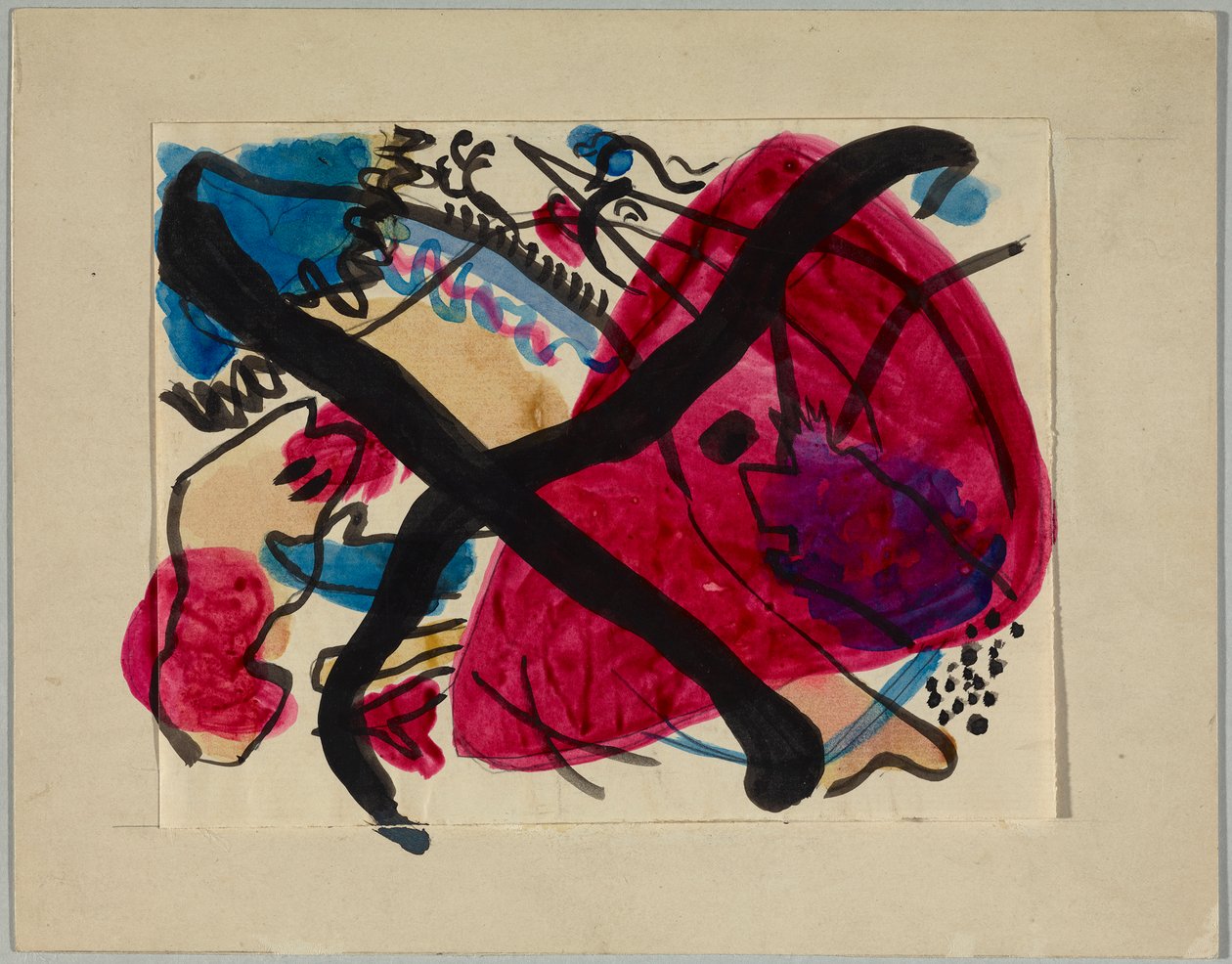 Mit schwarzen Diagonalen de Wassily Kandinsky