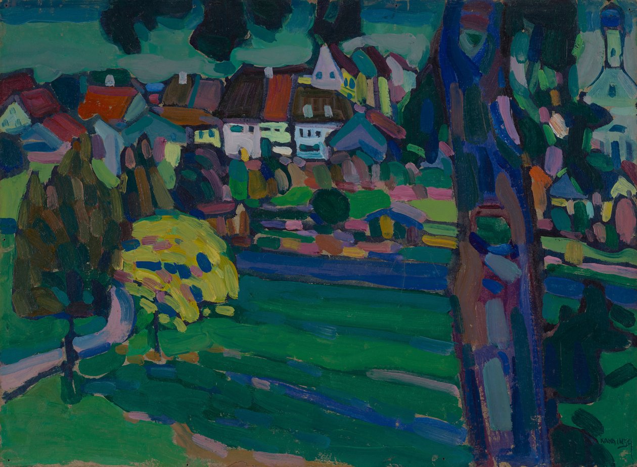 Murnau - Estudio para "Paisaje con tronco de árbol" de Wassily Kandinsky