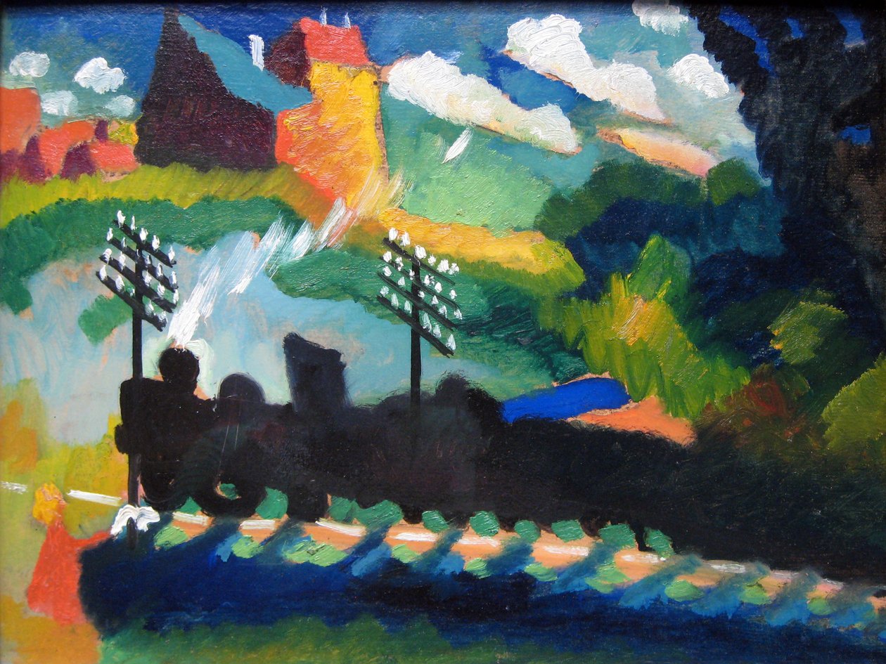 Vista de Murnau con el ferrocarril y el castillo de Wassily Kandinsky
