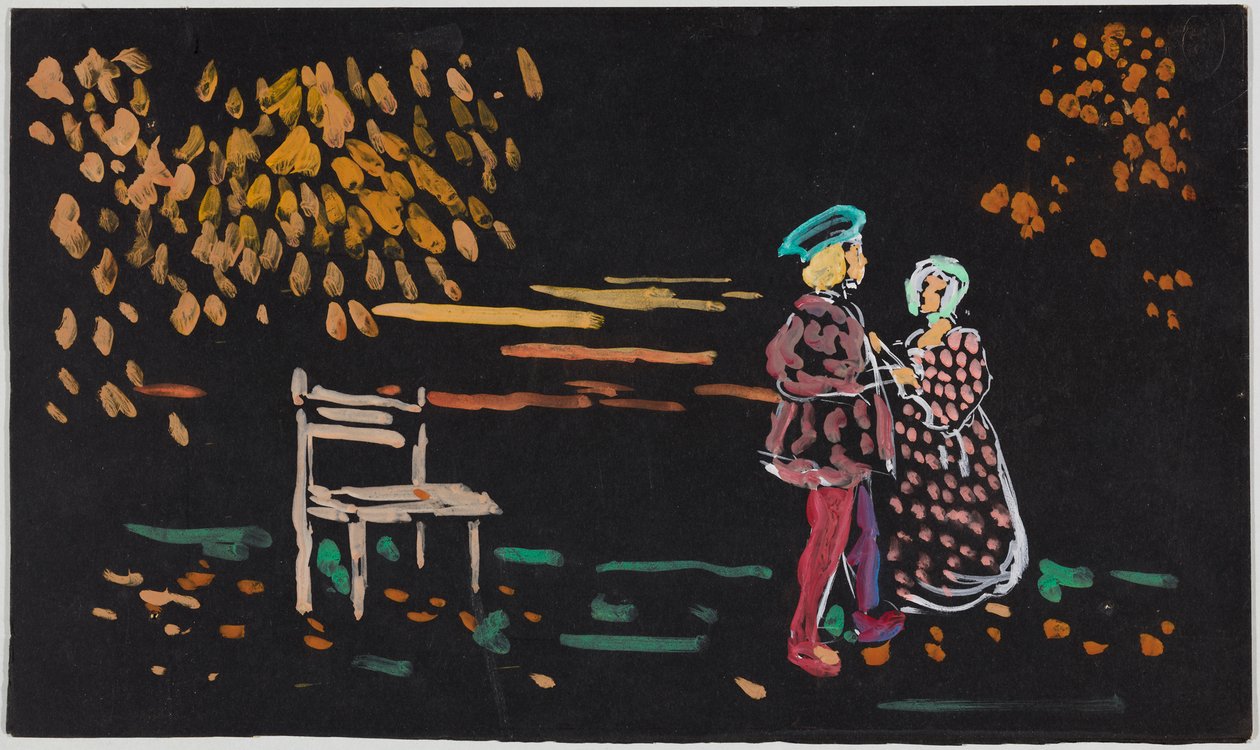 Pareja bajo los árboles otoñales de Wassily Kandinsky