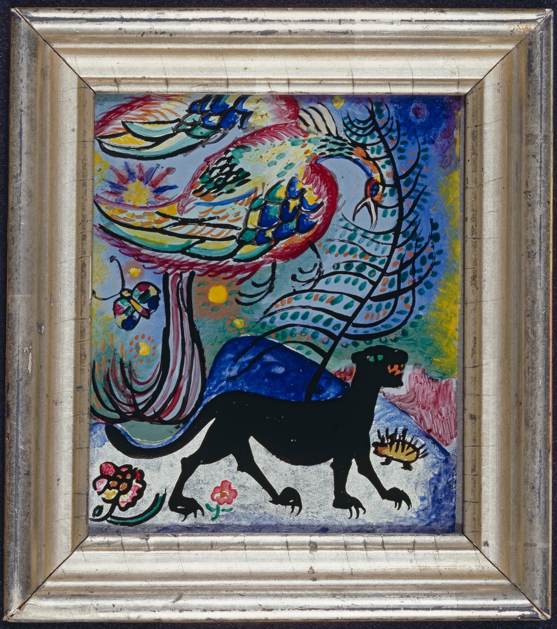 Pájaro fantástico y pantera negra de Wassily Kandinsky