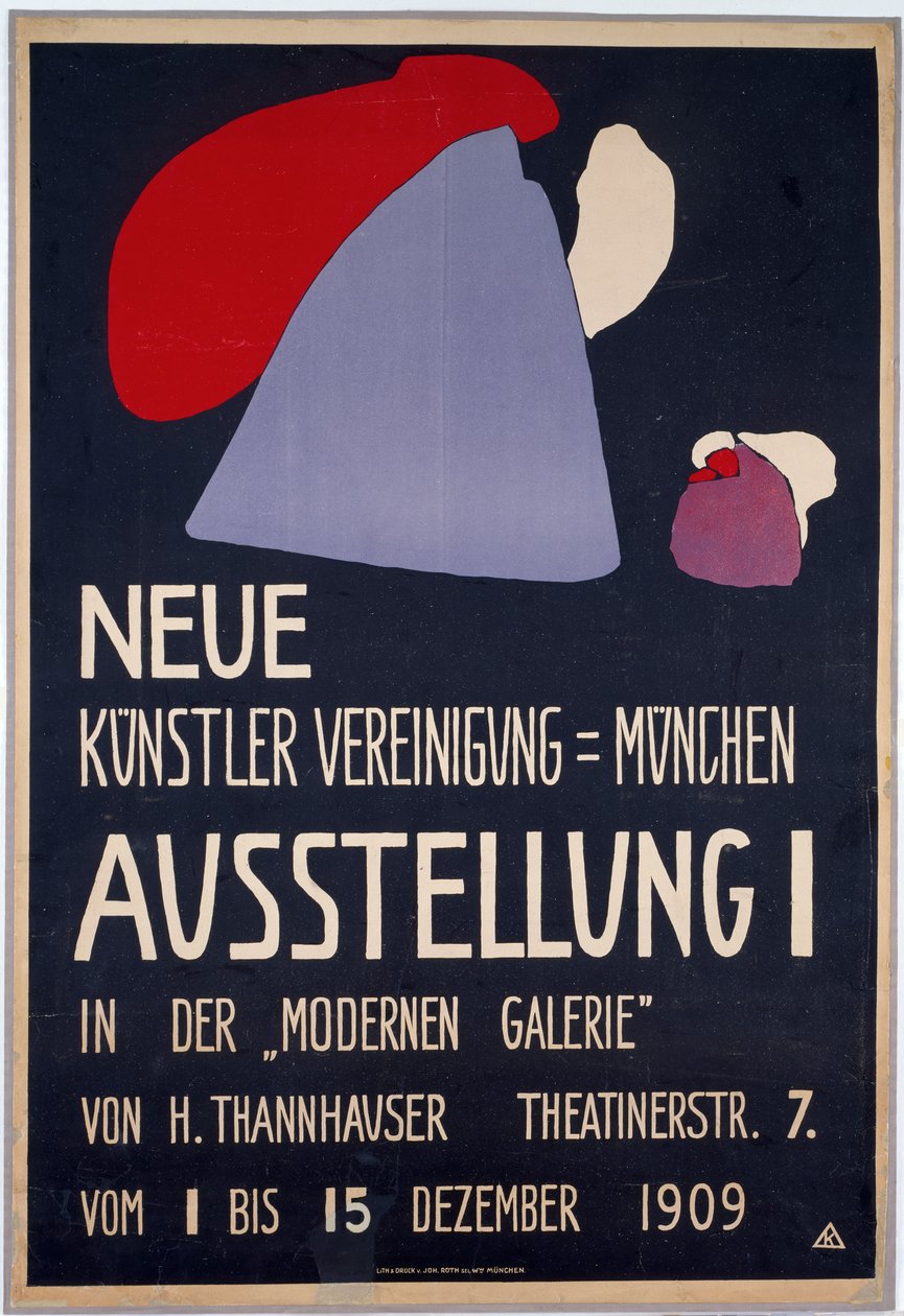 Plakat für die erste Ausstellung der Neuen Künstlervereinigung München de Wassily Kandinsky