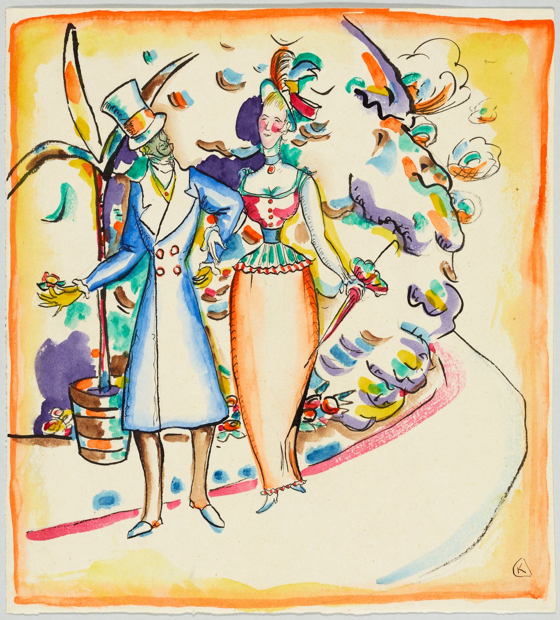 Pareja paseando por el jardín de Wassily Kandinsky