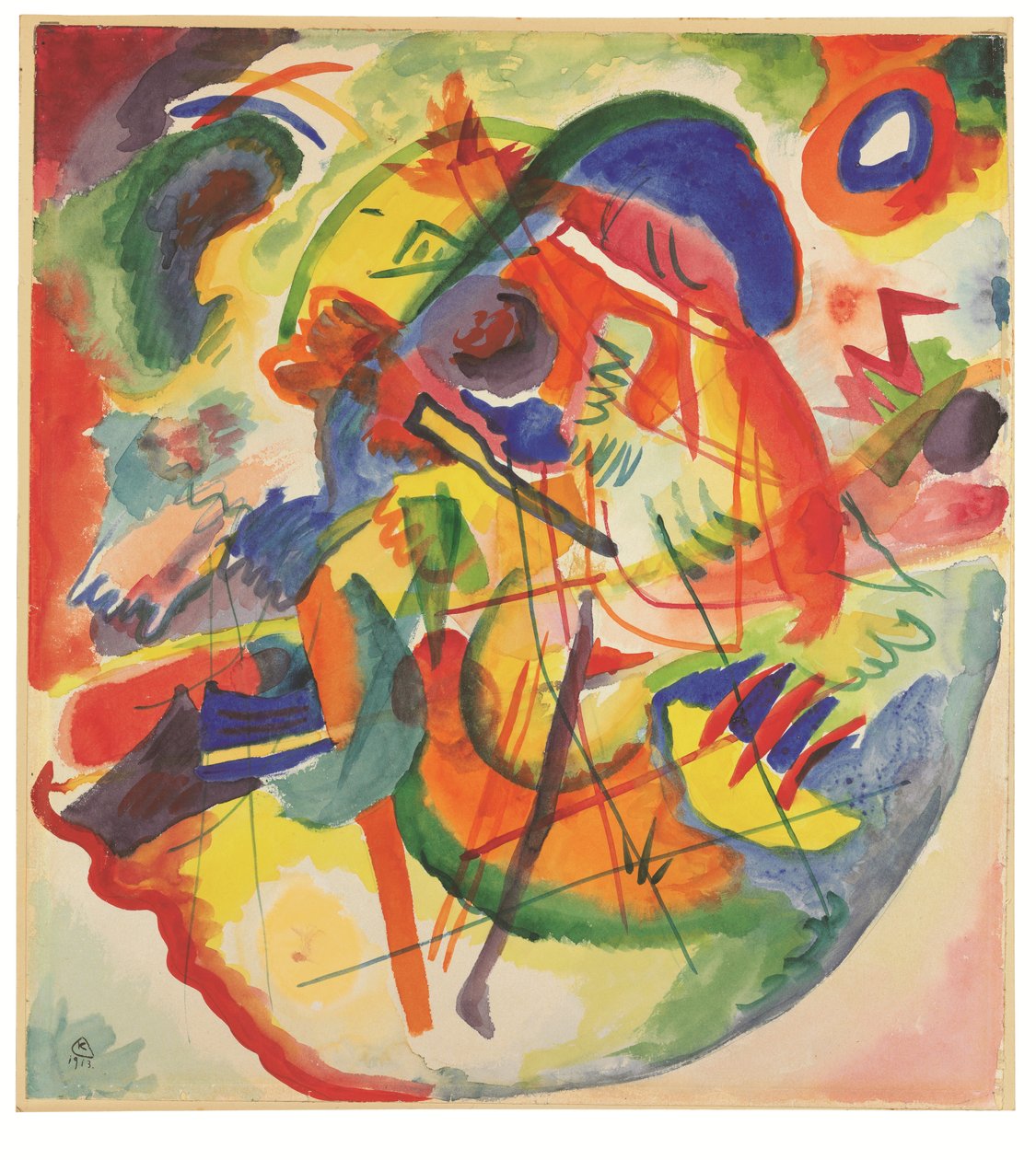 Estudio para "Improvisation mit rot-blauem Ring de Wassily Kandinsky