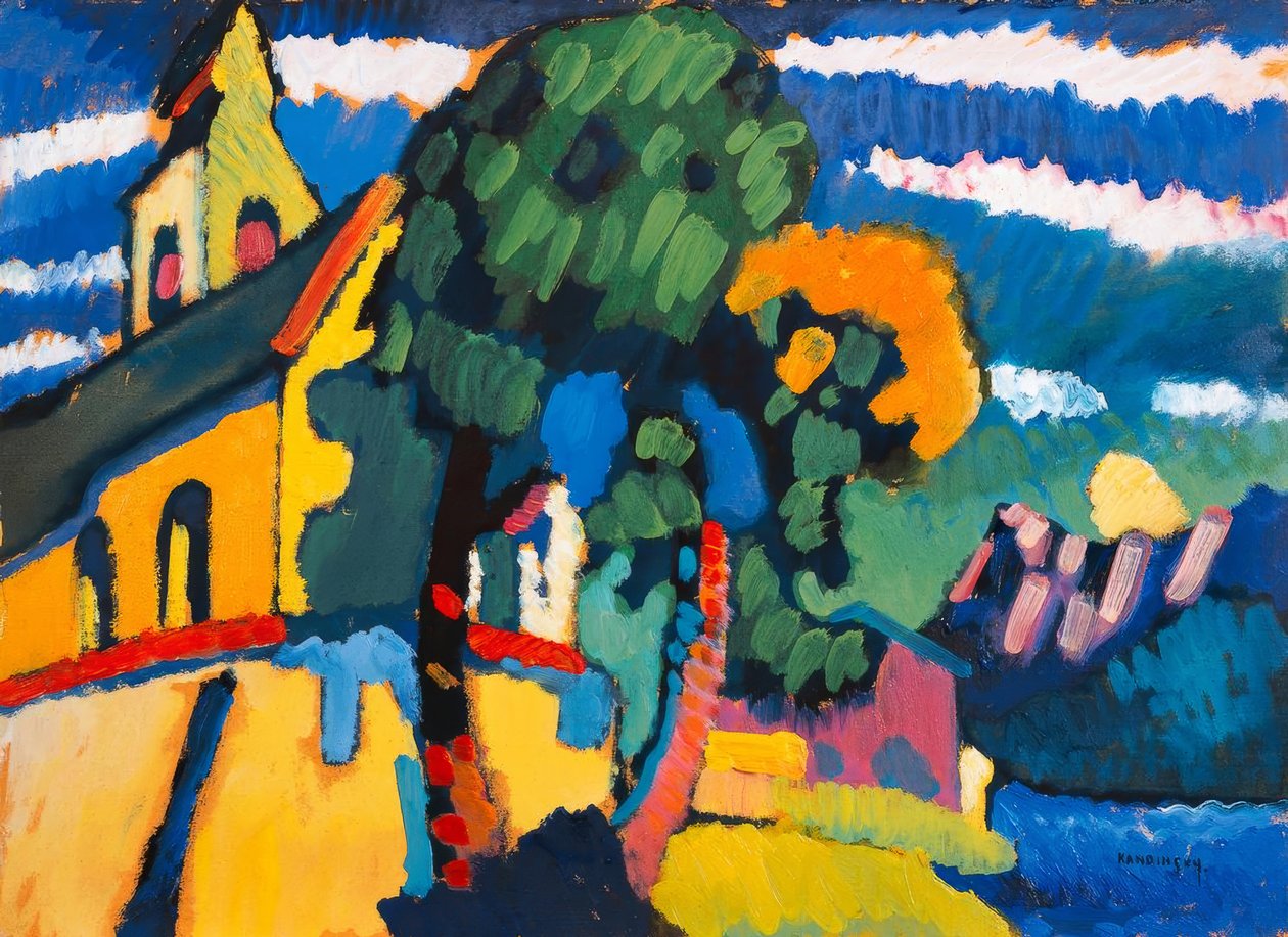 Iglesia del pueblo en Riegsee de Wassily Kandinsky