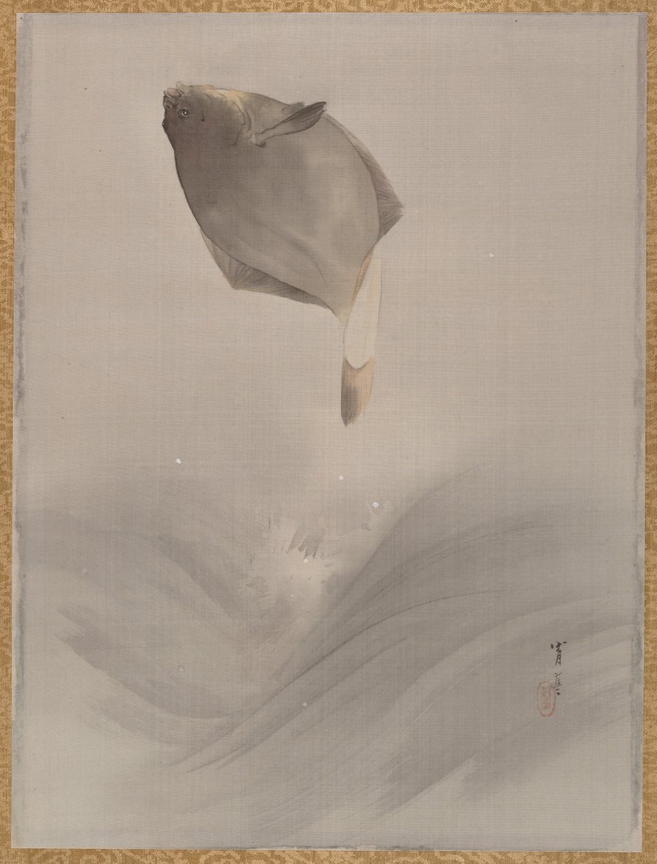 Pez saltando, ca. 1887 de Watanabe Seitei