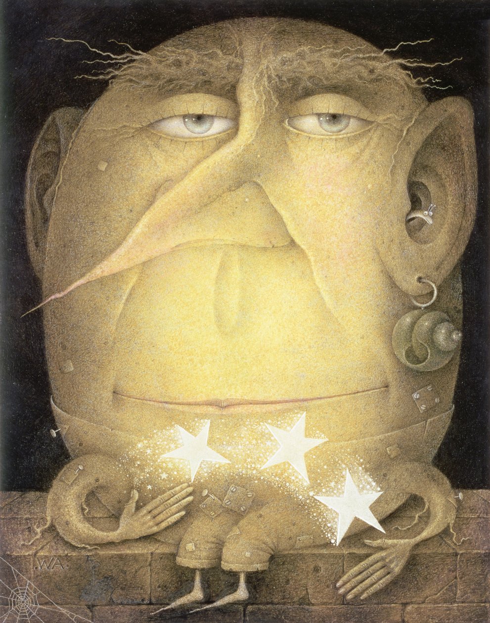 Catch a Falling Star (lápiz y lápiz de color sobre papel) de Wayne Anderson