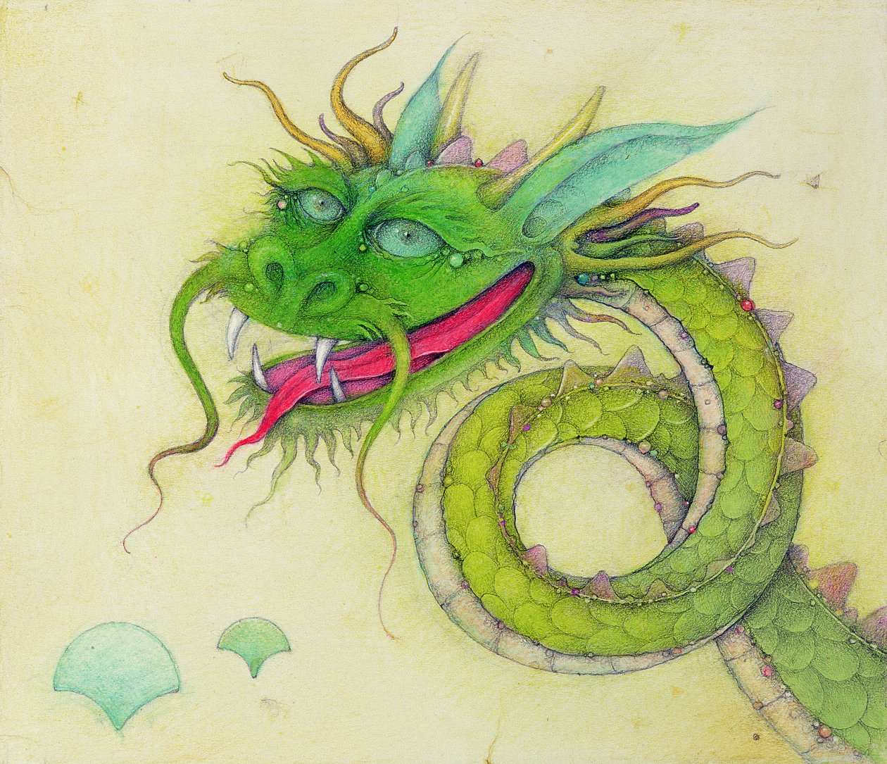 El dragón de orejas azules, 2000 (técnica mixta) de Wayne Anderson