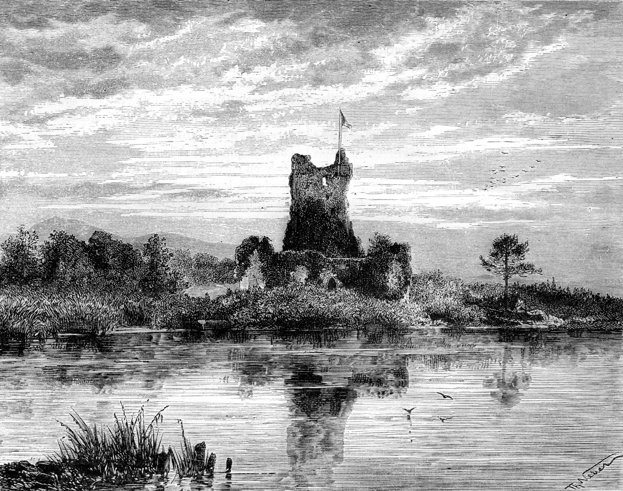 Castillo de Ross, Condado de Kerry, Irlanda, siglo XIX de Weber