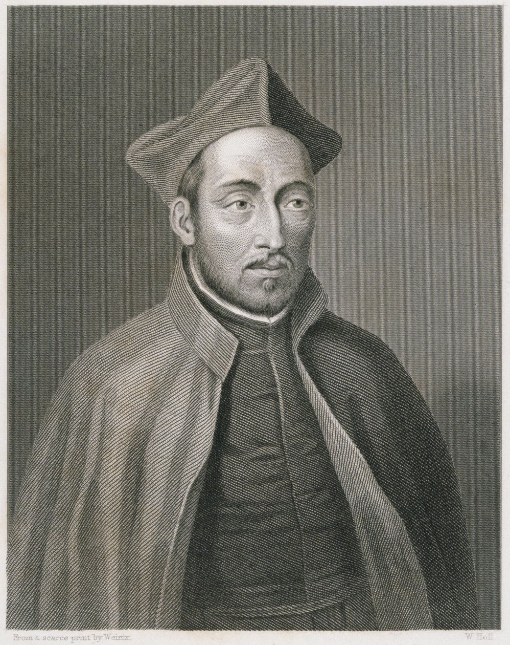 Ignacio de Loyola, grabado por W. Holl, de Religión Mundial, publicado por A. Fullarton & Co. de Weirix
