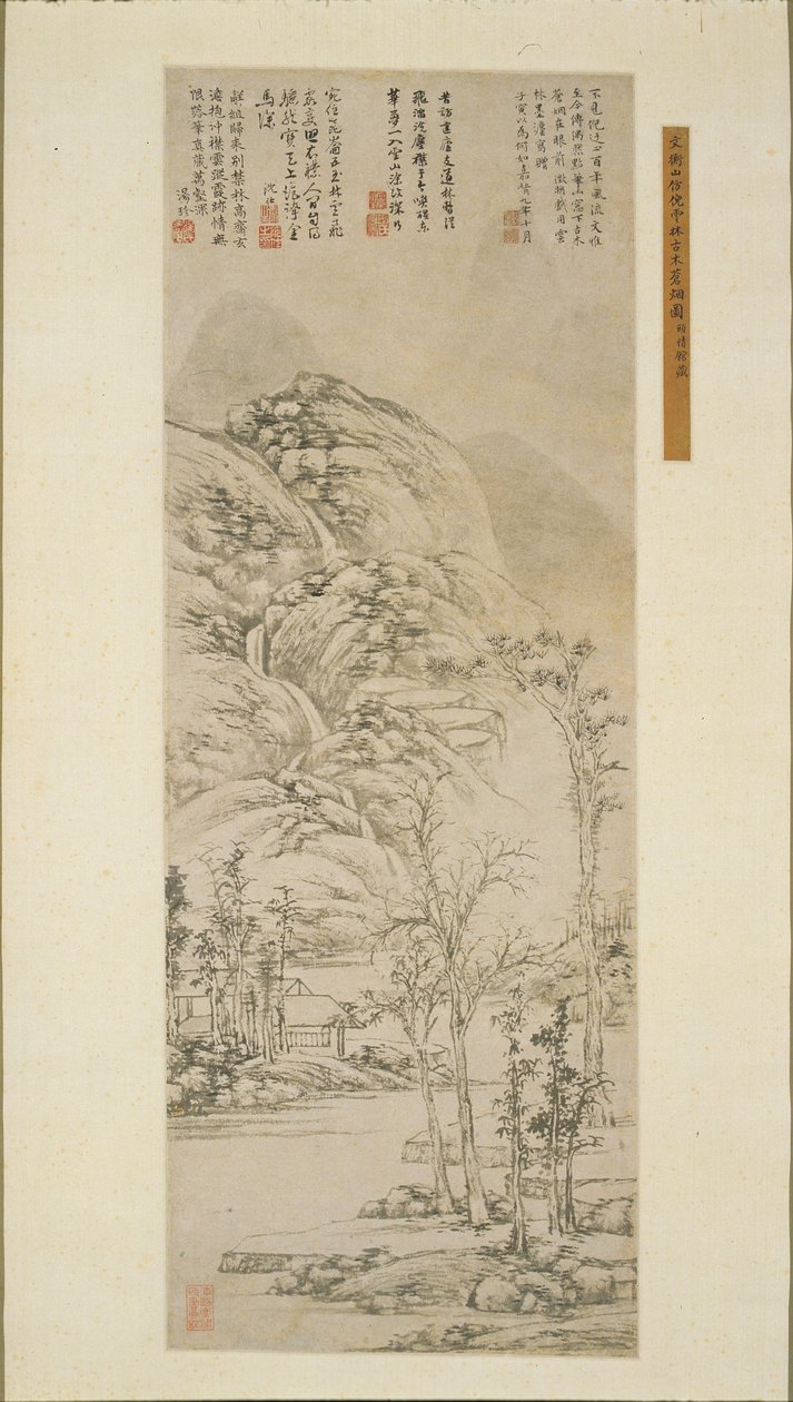 Árboles antiguos y nieblas grises, 1530 de Wen Zhengming