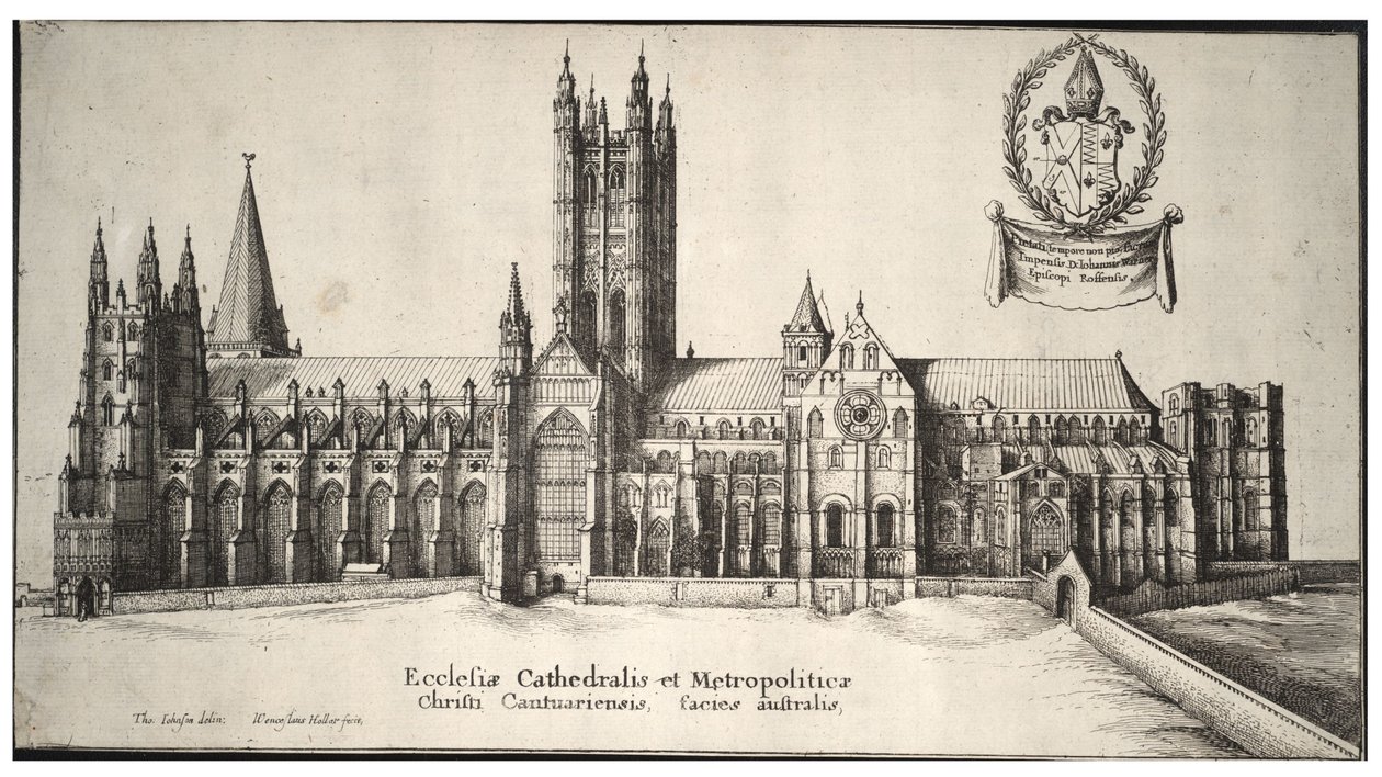 Catedral de Canterbury, lado sur de Wenceslaus Hollar