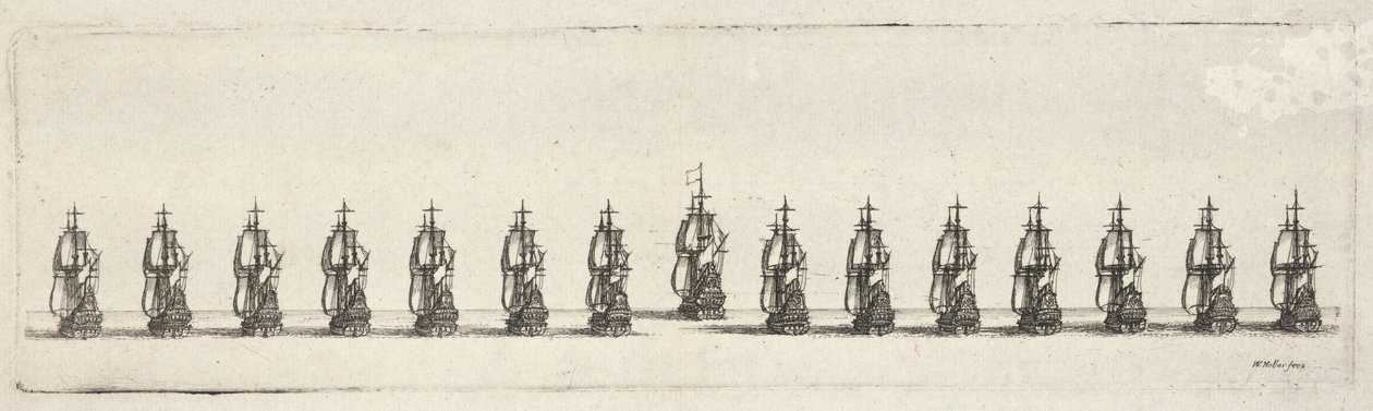 Una flota en línea de Wenceslaus Hollar