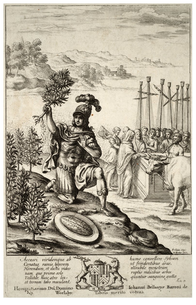 Eneas desembarca en Tracia. Estado 2 de Wenceslaus Hollar