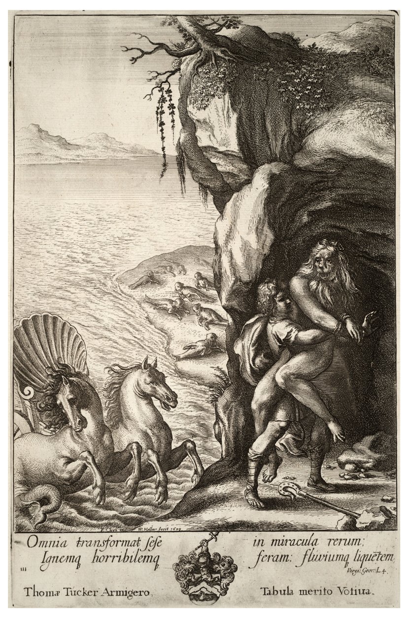 Aristeo y Proteo. Estado 2 de Wenceslaus Hollar