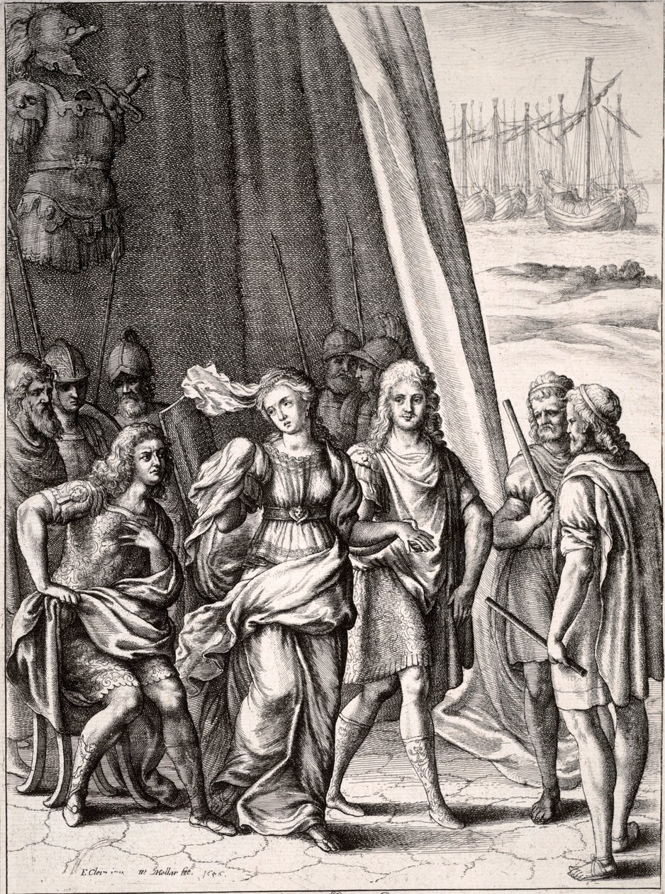 Briseida y Aquiles de Wenceslaus Hollar