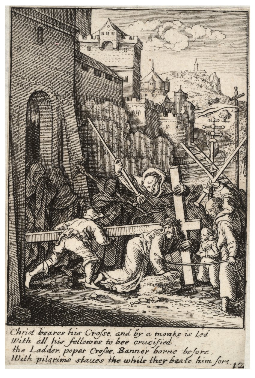 Llevando la cruz de Wenceslaus Hollar