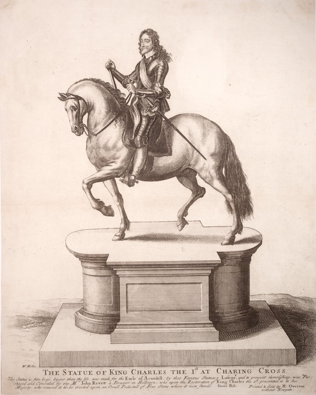 Estatua ecuestre de Carlos I. Estado 6 de Wenceslaus Hollar