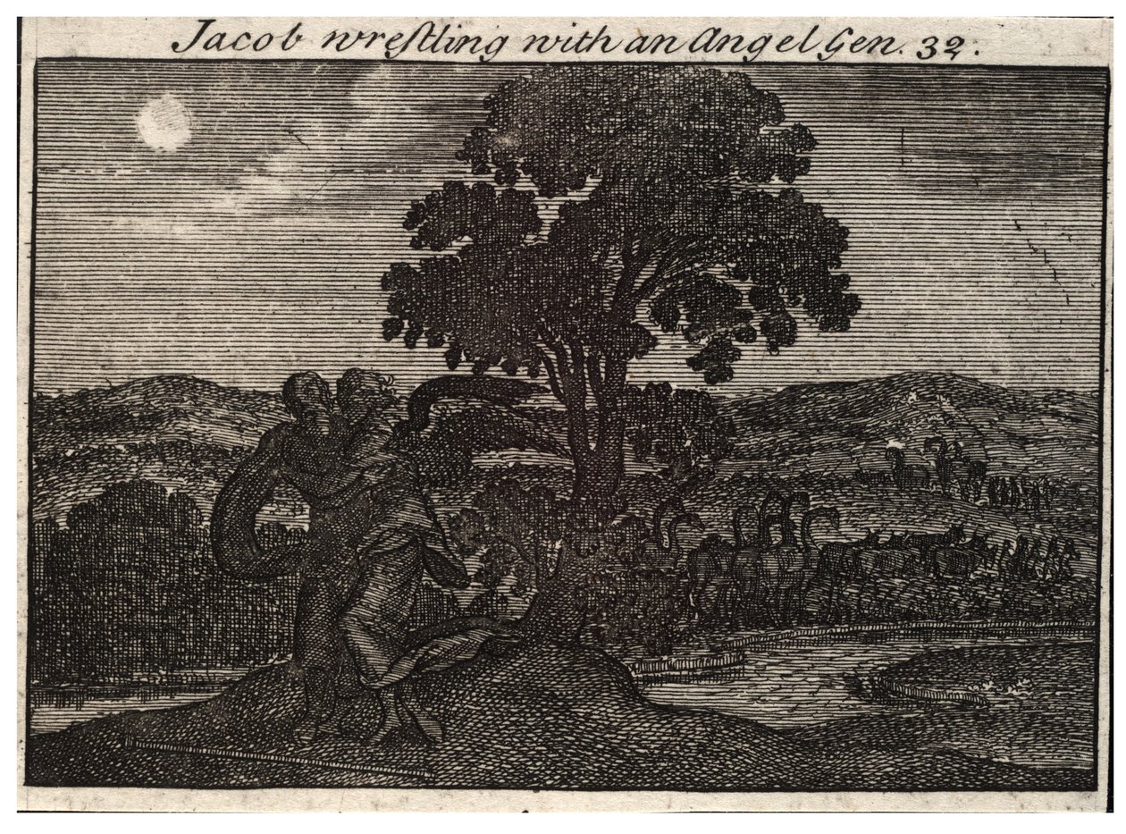 Jacob lucha con el ángel de Wenceslaus Hollar