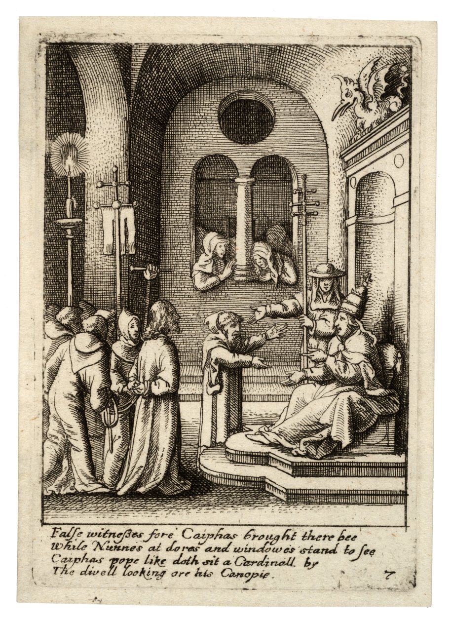 Jesús de nuevo ante Caifás de Wenceslaus Hollar