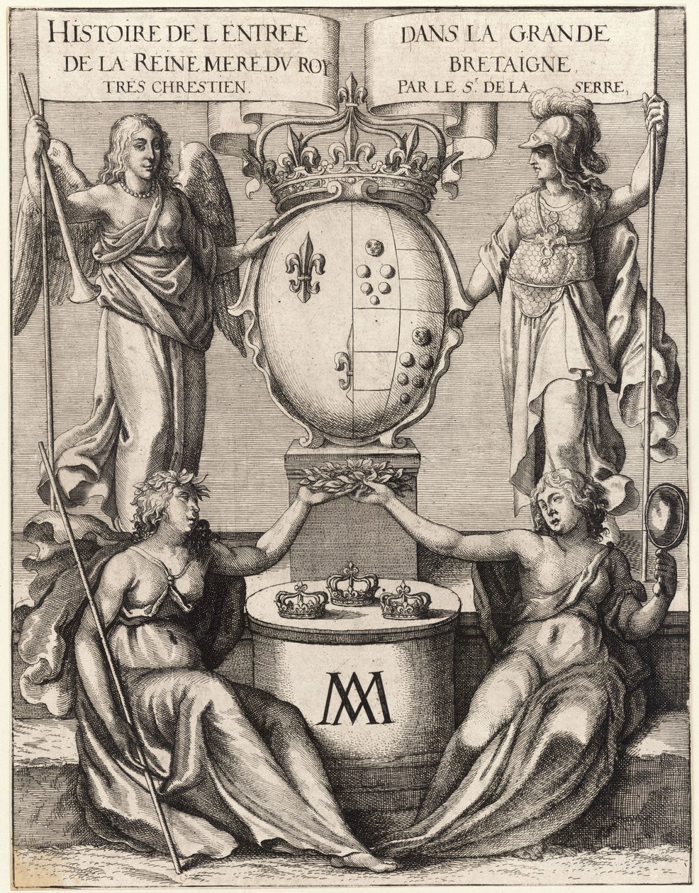 La Serre. Entrada de la reina madre en Gran Bretaña. Estado 2 de Wenceslaus Hollar