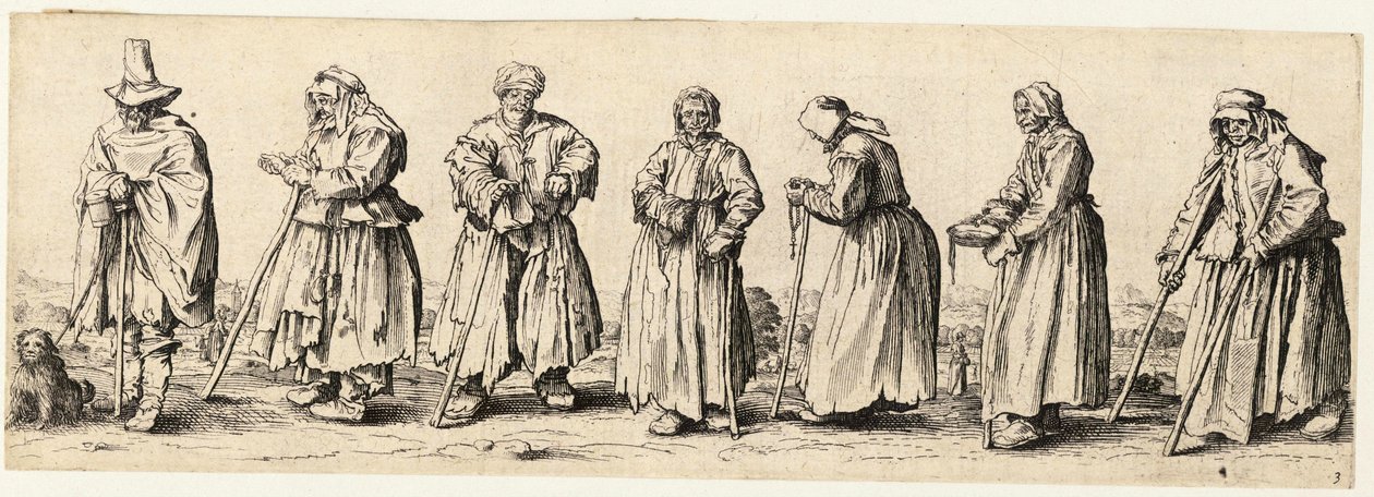 Mendigos hombres y mujeres de Wenceslaus Hollar