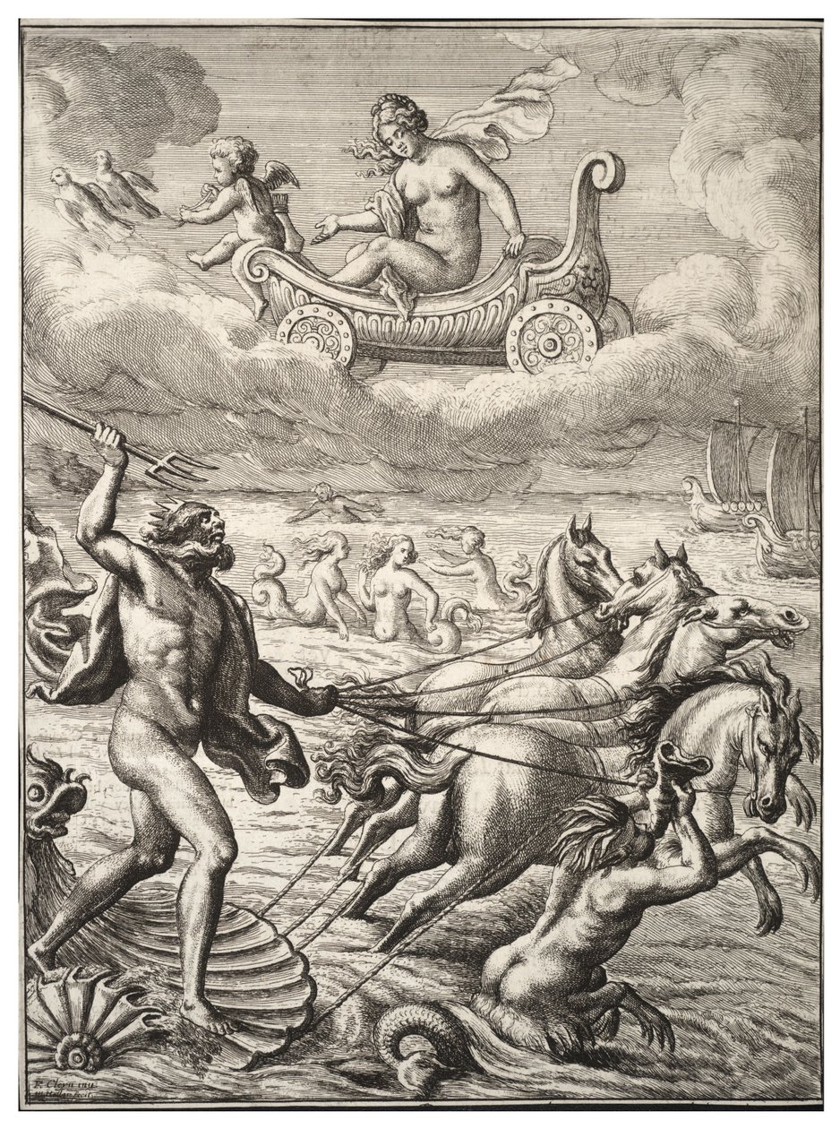 Neptuno y Venus (estado 2) de Wenceslaus Hollar
