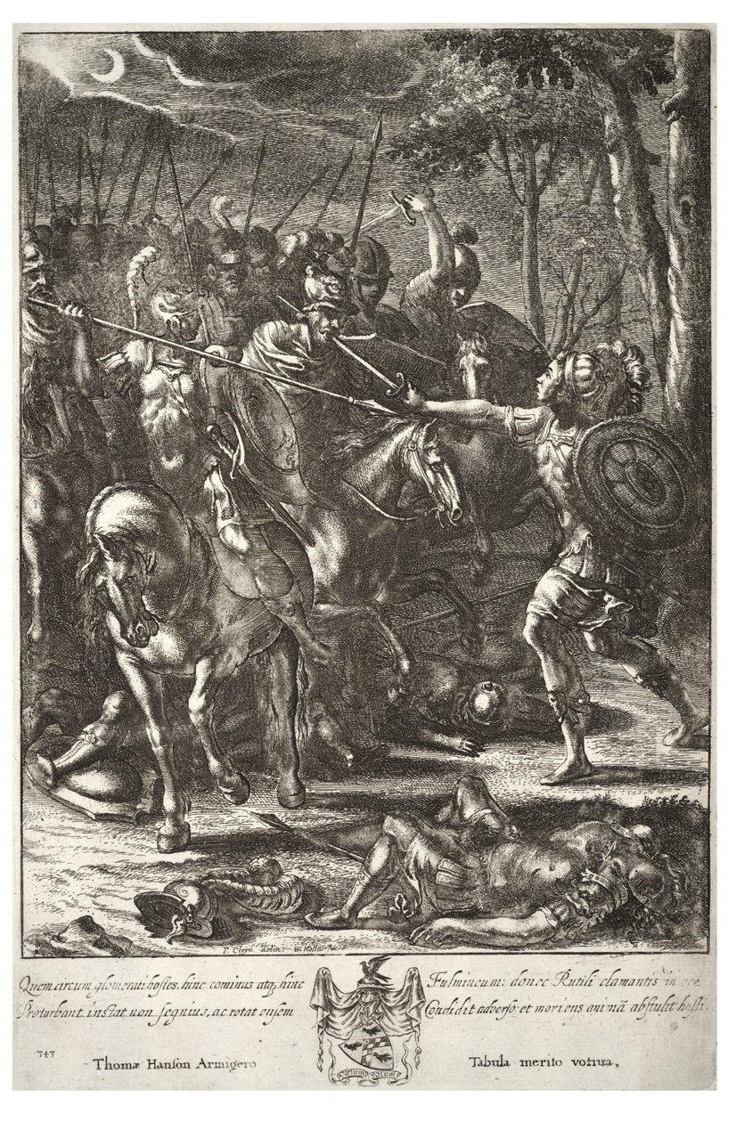 Nisus matando a Volscens. Estado 3 de Wenceslaus Hollar