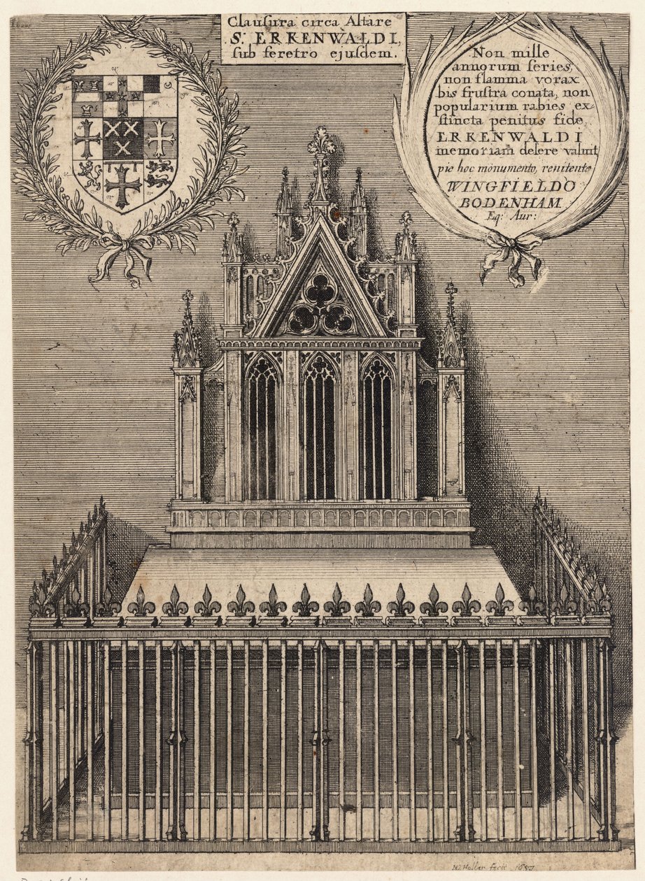 San Erkenwald (monumento) (estado 2) de Wenceslaus Hollar