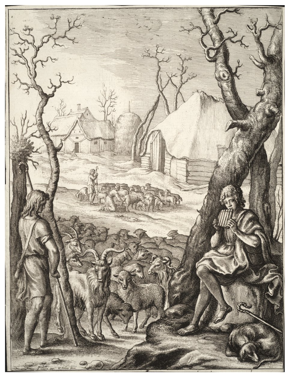 Cría de ganado de Wenceslaus Hollar