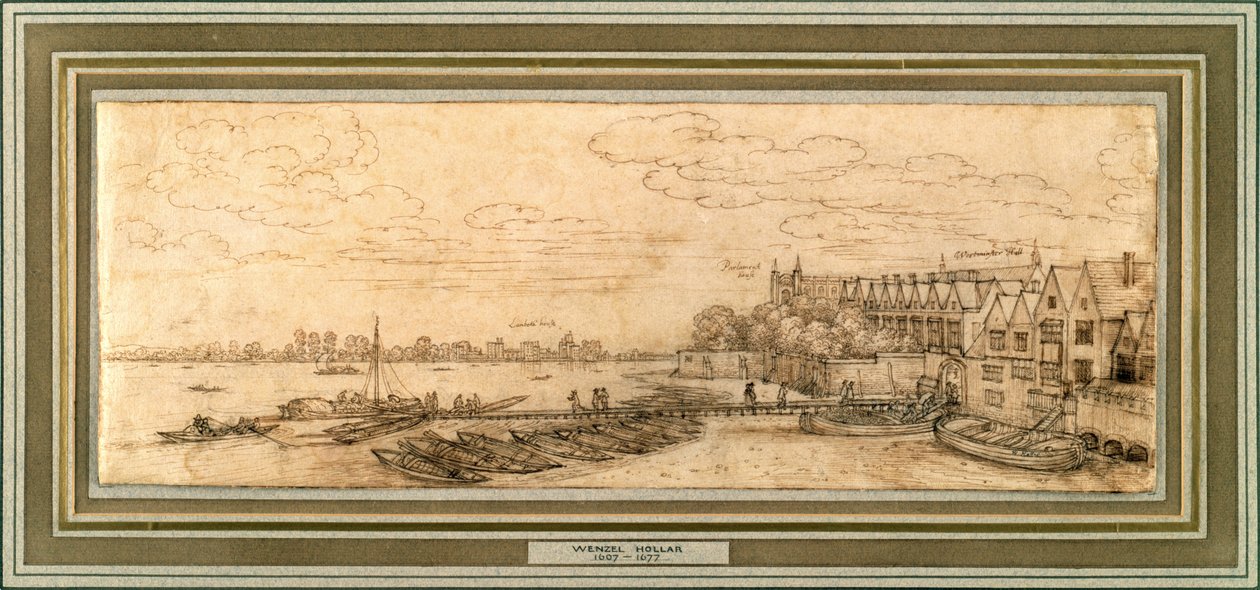 El Támesis debajo del Muelle de Westminster de Wenceslaus Hollar