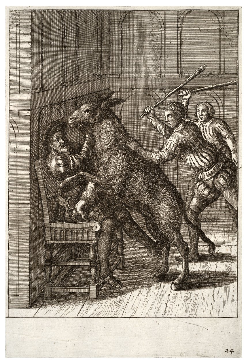 El perro y el asno de Wenceslaus Hollar