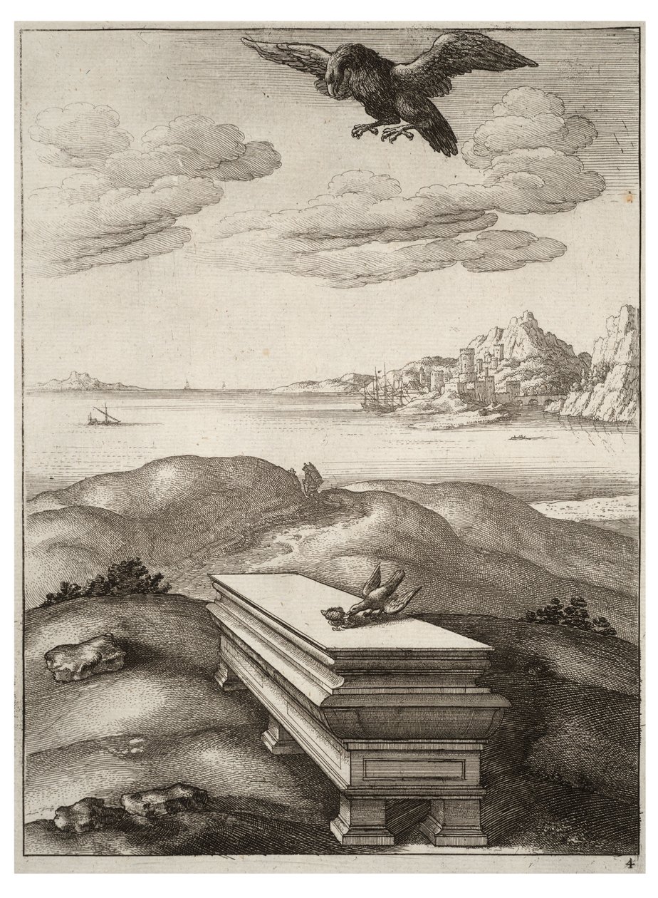 El águila y la corneja de Wenceslaus Hollar