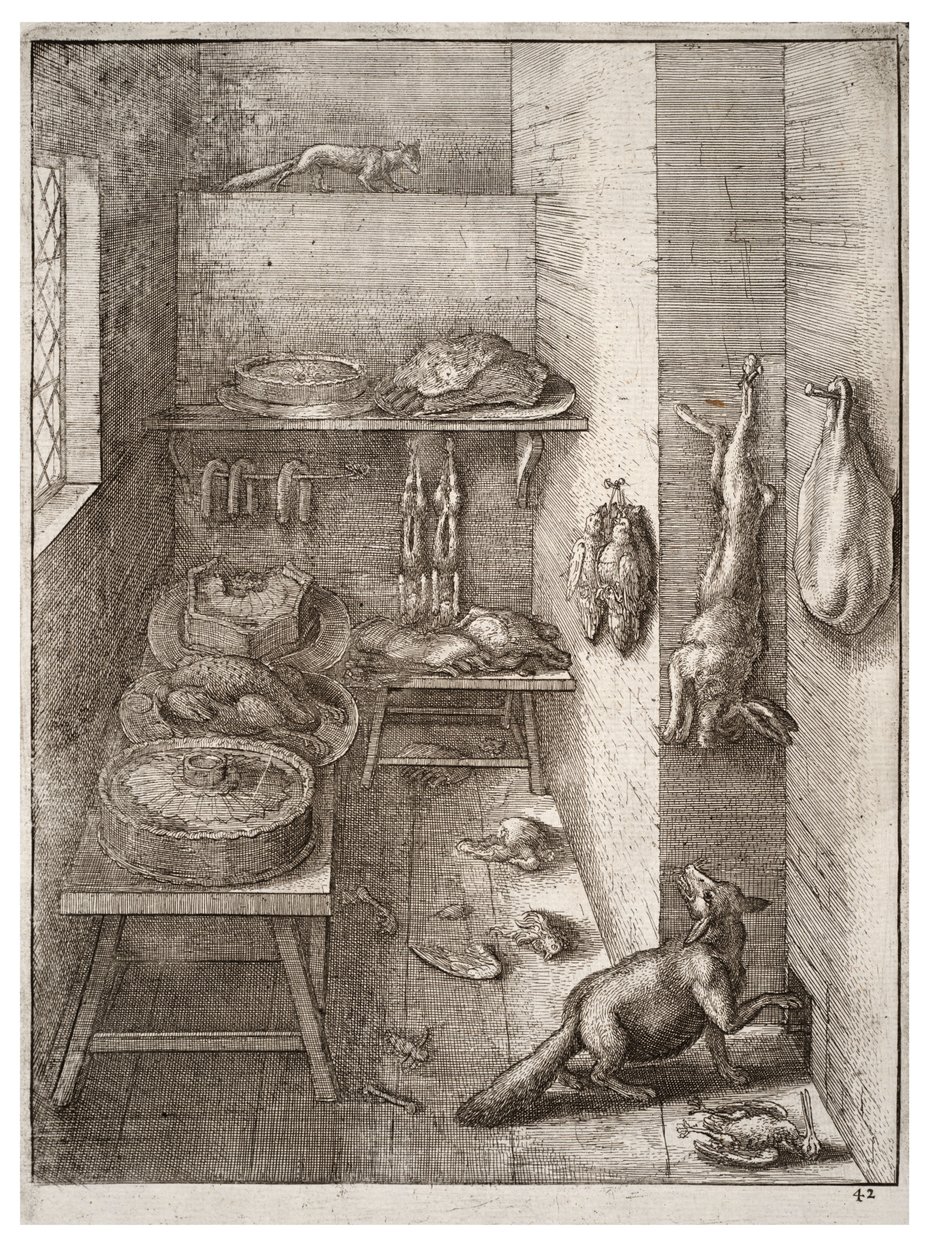 El zorro y la comadreja. Estado 2 de Wenceslaus Hollar