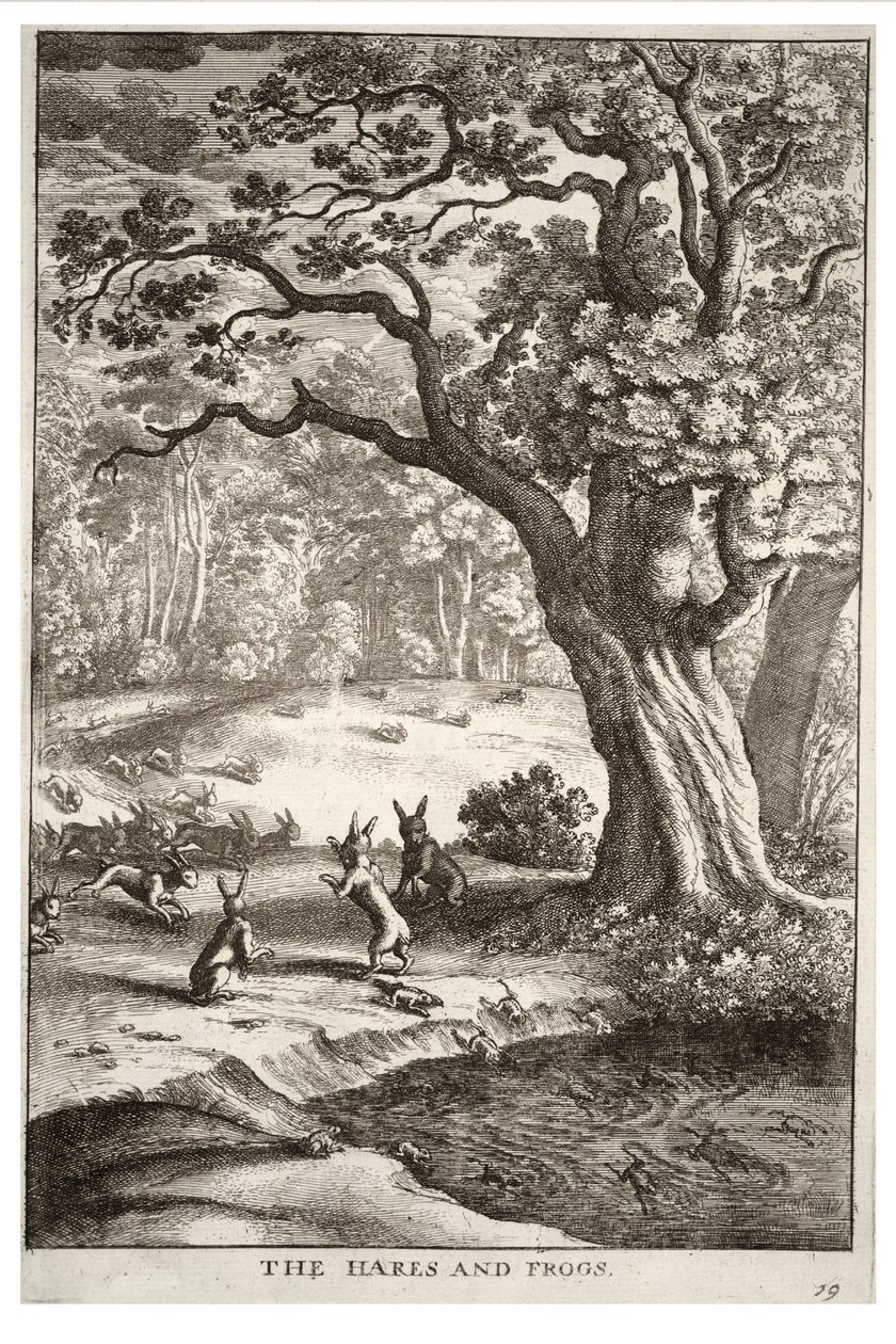 Las liebres y las ranas de Wenceslaus Hollar