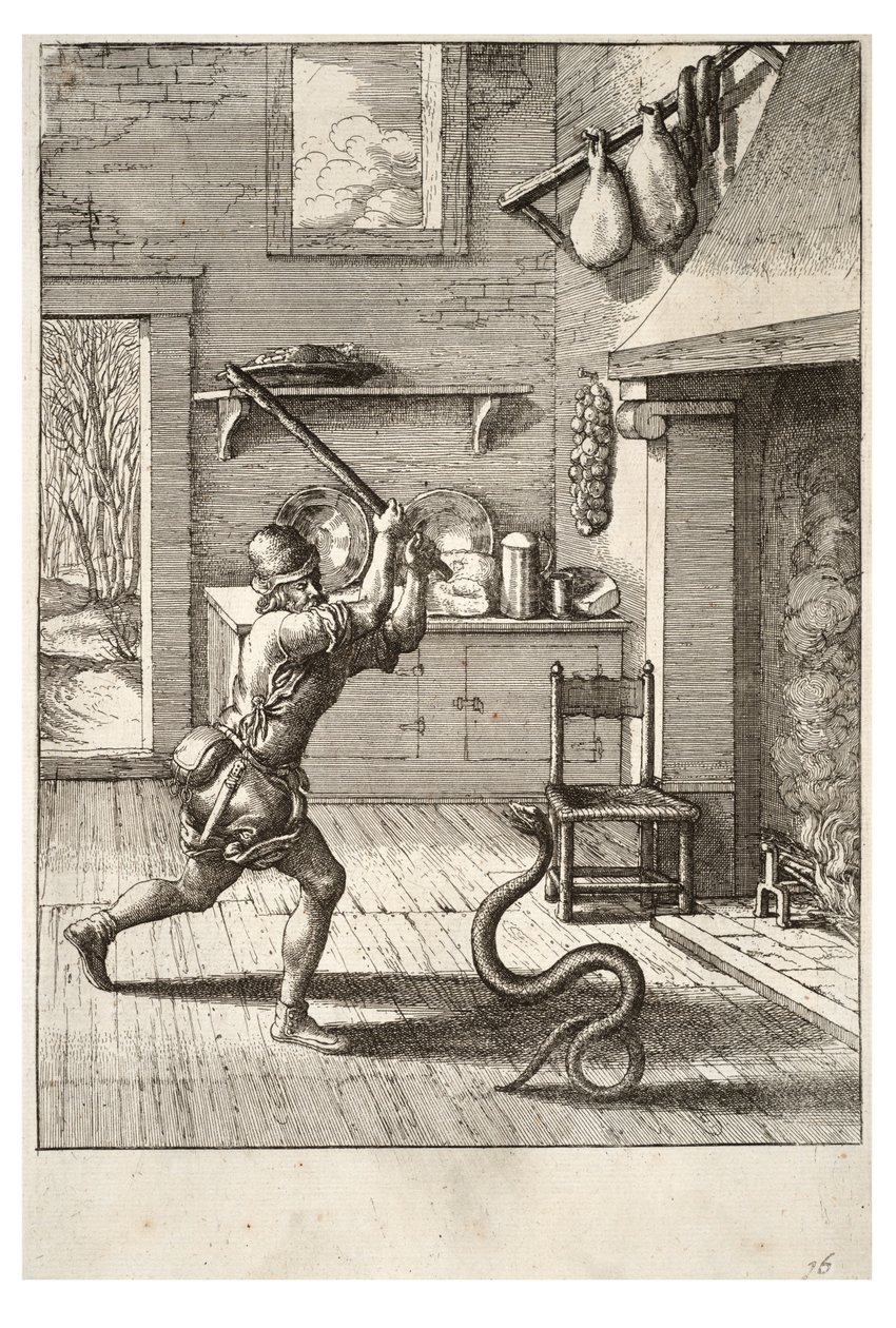 El hombre y la serpiente de Wenceslaus Hollar