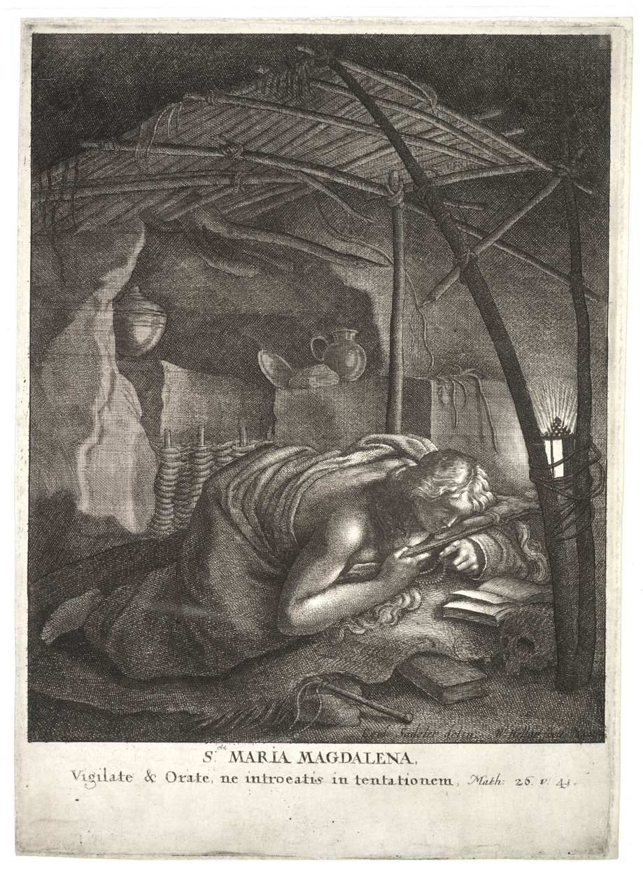La Magdalena penitente (después de Sadeler) (Estado 2) de Wenceslaus Hollar