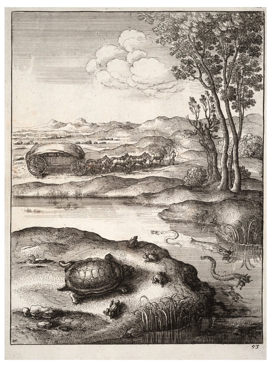 La tortuga y las ranas de Wenceslaus Hollar