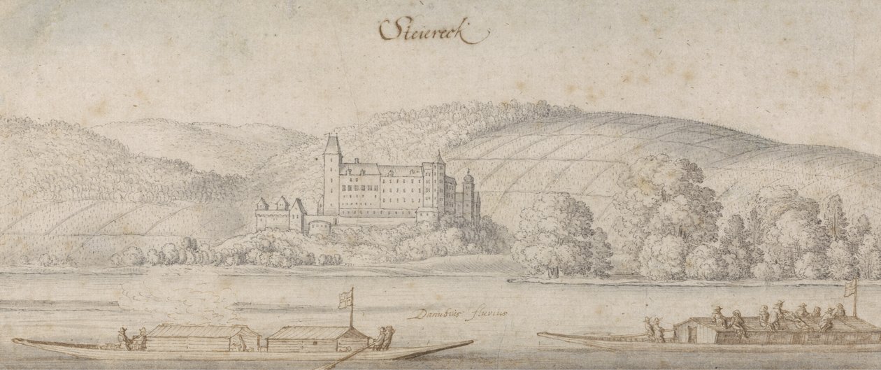 Vista de Steiereck en el Danubio, c.1636 de Wenceslaus Hollar