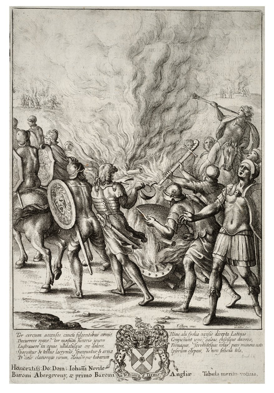 Wenceslas Hollar - Los troyanos cremando a sus muertos (Estado 2) de Wenceslaus Hollar