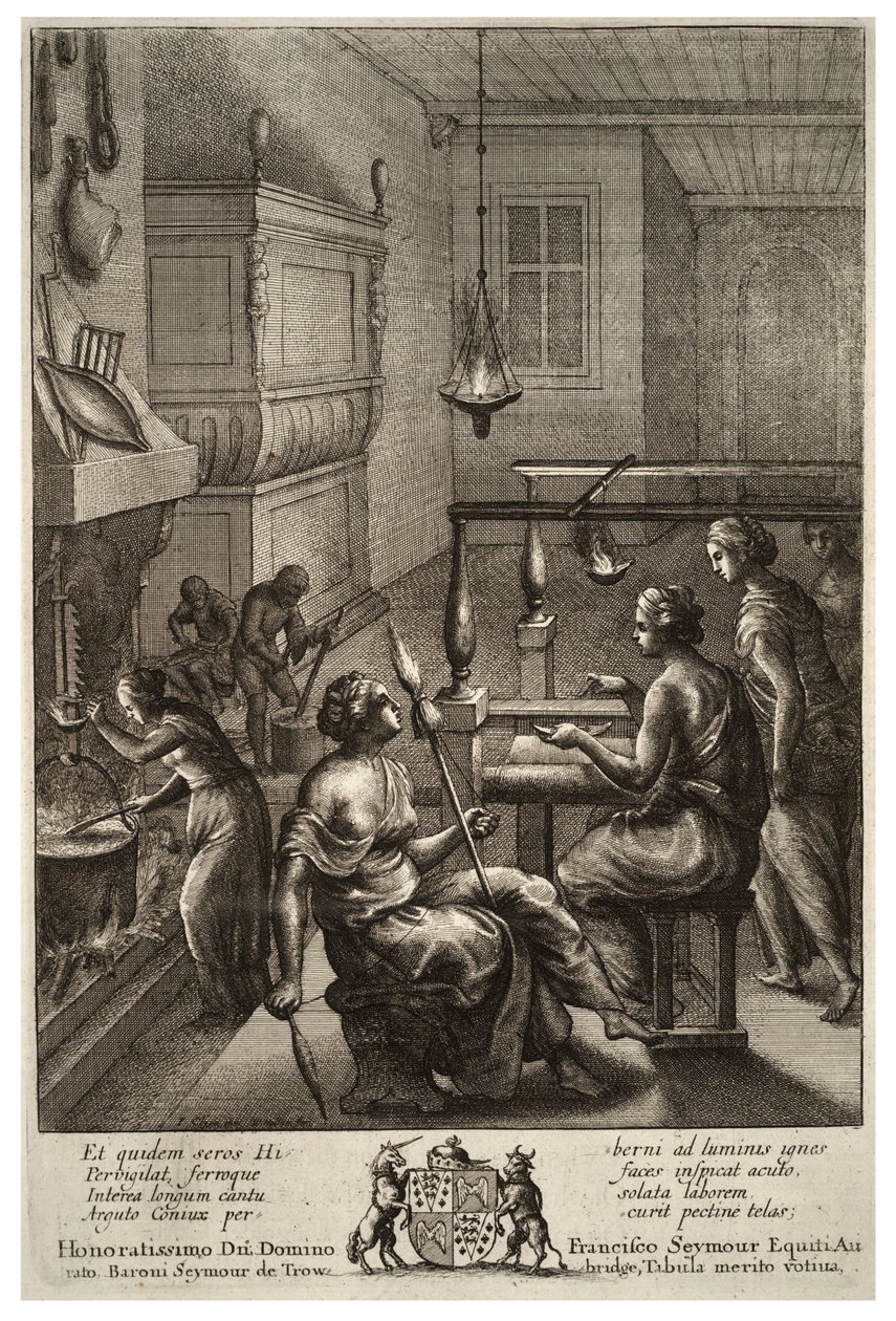 Mujeres trabajando. Estado 1 de Wenceslaus Hollar