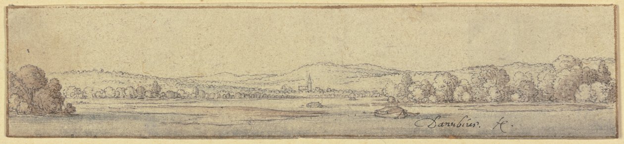 Un paisaje del Danubio de Wenceslaus Hollar