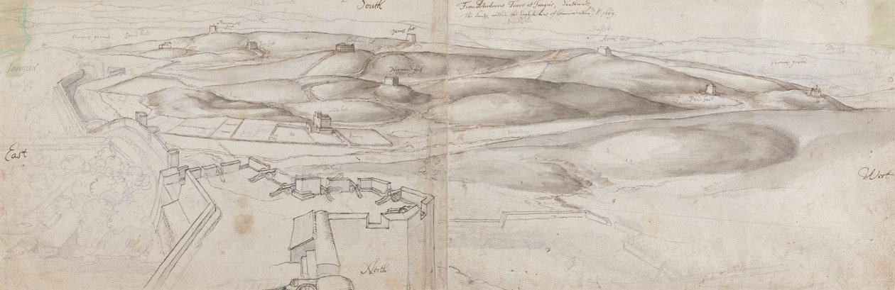 Vista desde la Torre Peterborough en Tánger de Wenceslaus Hollar